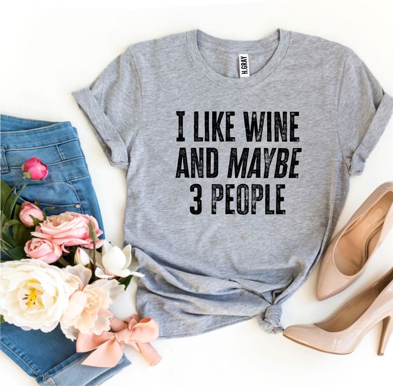 T-shirts 3 People Wine T-shirt - Wine Lover Shirt | Soft Cotton fashique fusion