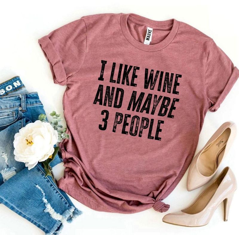 T-shirts 3 People Wine T-shirt - Wine Lover Shirt | Soft Cotton fashique fusion