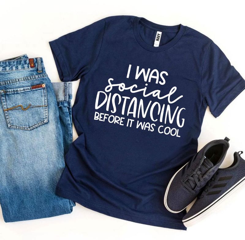 T-shirts Social Distancing T-shirt - I Was Social | Soft Cotton fashique fusion