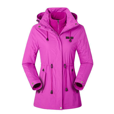 jackets Dark rose Women's Waterproof Windproof Nylon Adjustable Jacket Fashique Fusion