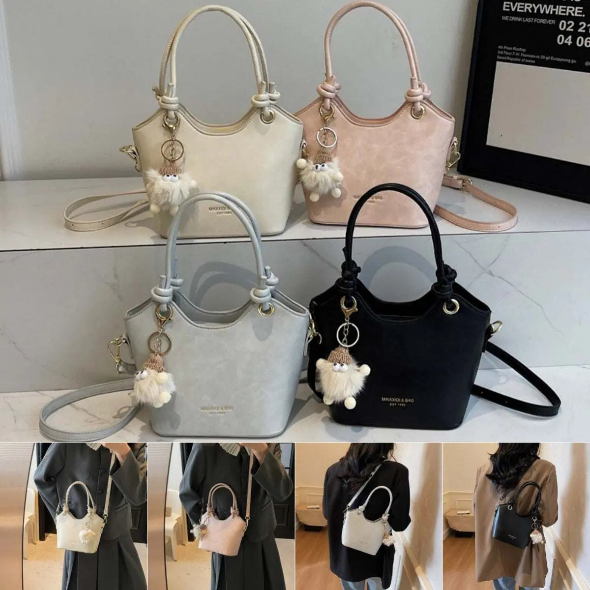 Sweet Style Zipper PU Square Women's Shoulder Crossbody Bag in multiple solid colors, with a stylish design and medium-soft PU material.