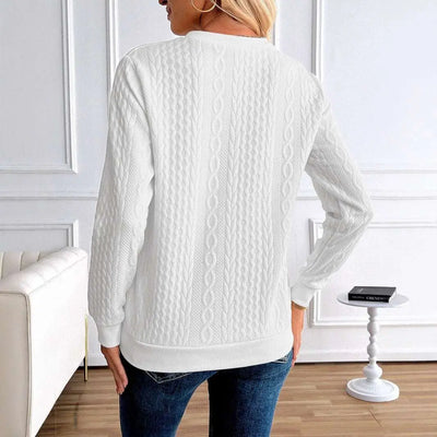 Light Gray Women's Loose Casual Pullover Half Zipper Long Sleeve Solid Color Texture Round Neck Hoodie For Women