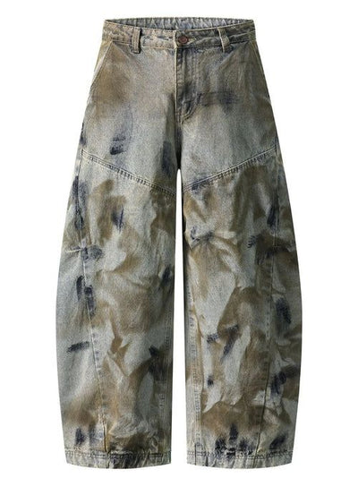 jeans Dirty Blue Men's Wide Leg Jeans - Distressed Denim | 91% Cotton fashique fusion