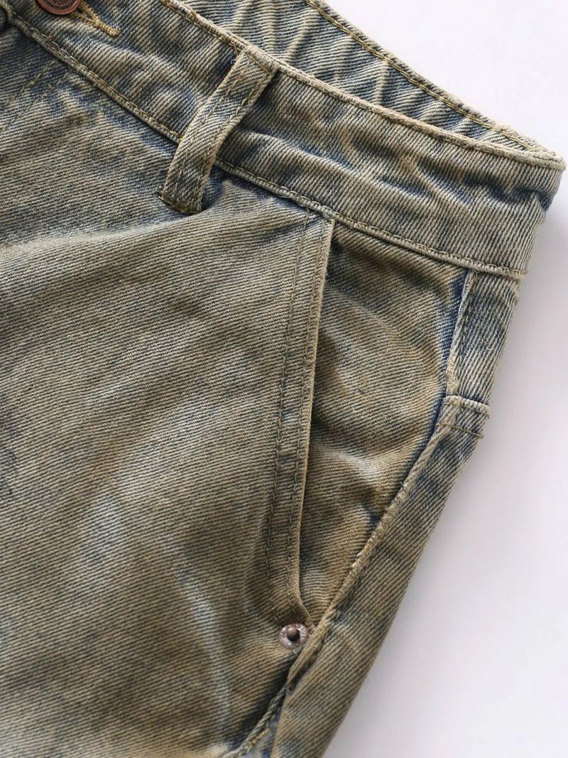 jeans Men's Wide Leg Jeans - Distressed Denim | 91% Cotton fashique fusion