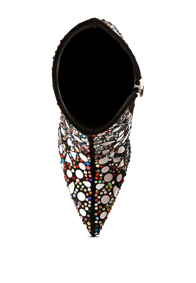 Footwear Mirror Boots - Platform Embellished High Heel fashique fusion