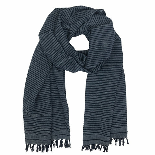 Scarves & Bandanas Navy Ethiopian Scarf - Cotton Stripe | Pure Cotton fashique fusion