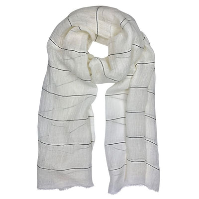Scarves & Bandanas Gauze Stripe Linen Wrap - Handwoven Scarf fashique fusion