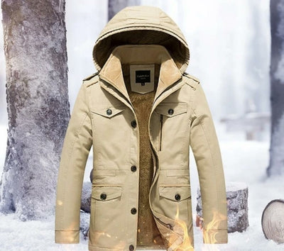 Jackets & Coats Khaki Men's Winter Hooded Coat - Military Style fashique fusion