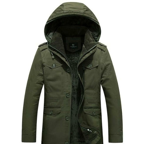 Jackets & Coats Army Green Men's Winter Hooded Coat - Military Style fashique fusion