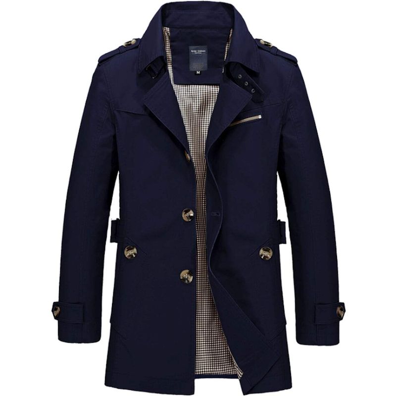 Jackets & Coats Mens Trench Coat - Mid Length Classic fashique fusion